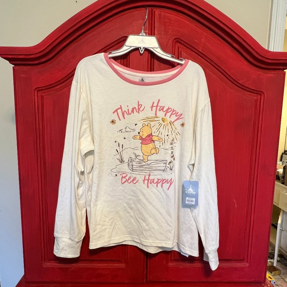 NWT Disney Winnie the Pooh Think Happy Bee Happy L/S tshirt women's XL
